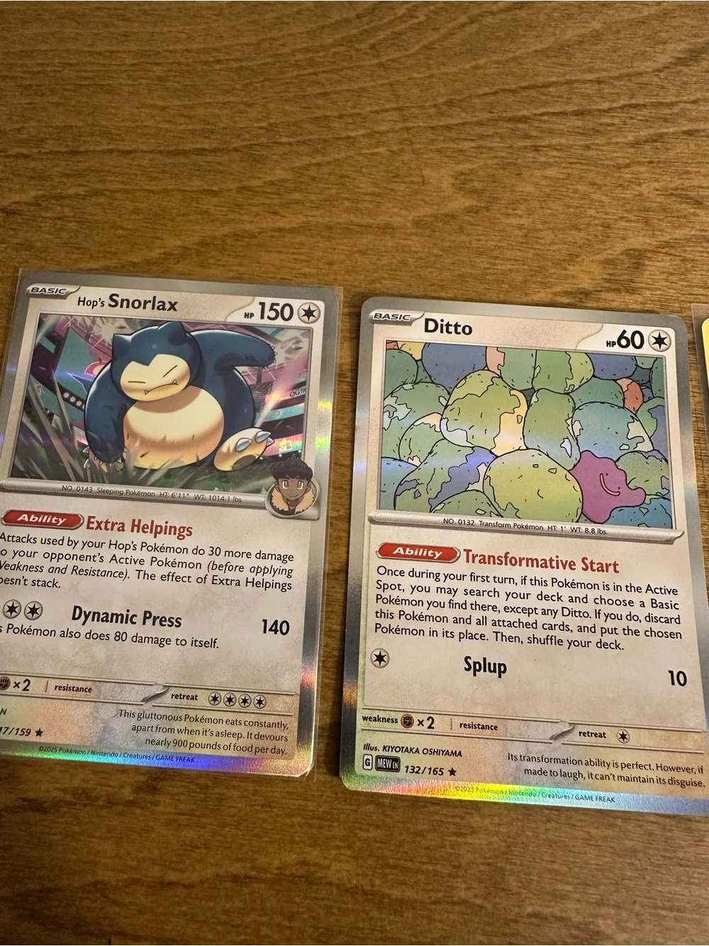 Lot of 3 Pokemon Cards - Snorlax, Ditto, and Slowpoke
